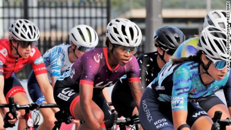 Ayesha McGowan rides for Women&#39;s World Tour team Liv Racing Xstra.