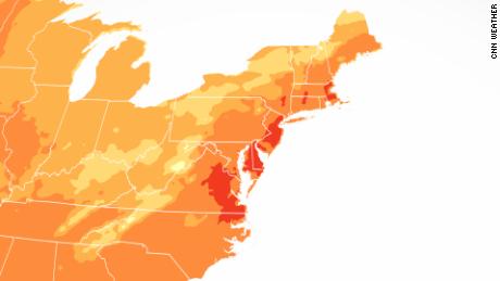 80 million people are under heat alerts Thursday as heat bakes the East Coast