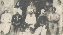 The Dhillon family -- including baby Baljit -- pictured in their ancestral home near Lahore, early 1940s.