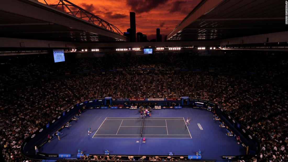 Federer plays Andy Murray in the final of the Australian Open in 2010.