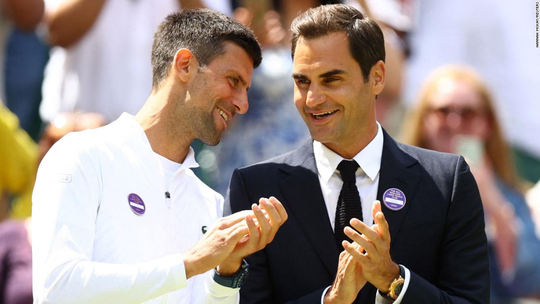 Federer and Djokovic attend centenary celebrations at Wimbledon in July.