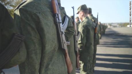 New Russian conscripts  receive combat weapons in Petropavlovsk-Kamchatsky, Russia on Sept 23.
