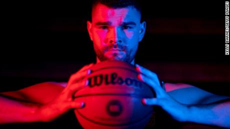 ADELAIDE, AUSTRALIA - OCTOBER 28: Adelaide 36ers NBL player Isaac Humphries poses during a portrait session at Titanium Arena on October 28, 2020 in Adelaide, Australia. (Photo by Kelly Barnes/Getty Images)
