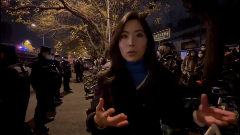 CNN reporter at site of protest against China's zero-Covid policy