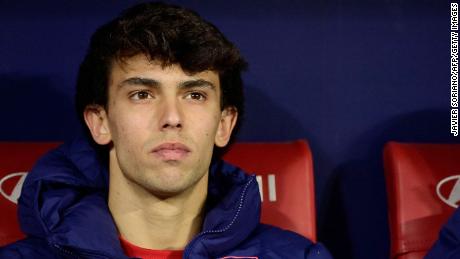Atletico Madrid&#39;s Portuguese midfielder Joao Felix looks on before the start of the Spanish league football match between Club Atletico de Madrid and Levante UD at the Wanda Metropolitano stadium in Madrid on February 16, 2022. (Photo by JAVIER SORIANO / AFP) (Photo by JAVIER SORIANO/AFP via Getty Images)