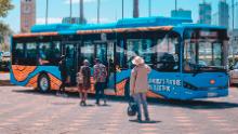 A Roam Rapid electric bus in Nairobi, Kenya. At least two mobility startups are looking to make inroads in the city's transport market with modern, sustainable alternatives to Nairobi's ubiquitous matatus (privately owned and operated minibuses).