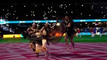 Dancers perform during the opening ceremony at Auckland's Eden Park.