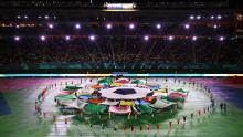 Performers dance during the opening ceremony.