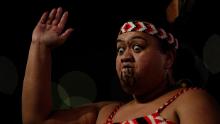 A performer is pictured during the opening ceremony.