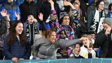 New Zealand fans react during the match against Norway, which was played in Auckland, New Zealand.