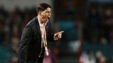 Argentina coach German Portanova reacts during the Italy match.