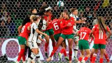 Moroccan goalkeeper Khadija Er-Rmichi tries to punch the ball away during a match against Germany on July 24. <a href="https://edition.cnn.com/2023/07/23/football/brazil-germany-panama-morocco-womens-world-cup-2023-spt-intl/index.html" target="_blank">Germany dominated Morocco 6-0</a> in what was the biggest scoreline of the tournament so far.