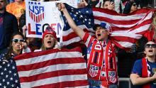 US fans react during the Netherlands match, which was played in Wellington, New Zealand.