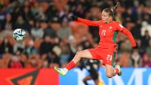 Portugal's Telma Encarnação reaches for the ball during the Vietnam match.