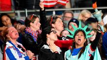 US fans show their support ahead of the Portugal match.