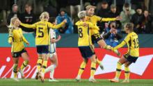 Sweden's Elin Rubensson celebrates after scoring from the penalty spot against Argentina on August 2. <a href="https://www.cnn.com/2023/08/02/football/sweden-south-africa-italy-womens-world-cup-2023-spt-intl/index.html" target="_blank">Sweden won 2-0</a>.