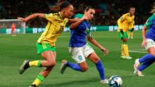Brazil's Marta, right, competes against Jamaica's Tiernny Wiltshire on August 2. <a href="https://www.cnn.com/2023/08/01/football/brazil-jamaica-france-panama-womens-world-cup-spt-intl/index.html" target="_blank">The two teams drew 0-0</a>, but it was Jamaica that advanced to the knockout stage of the tournament. This was the last World Cup for Marta, the tournament's record scorer and veteran of six tournaments.