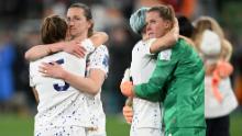 US players comfort one another after <a href="https://www.cnn.com/2023/08/05/football/usa-sweden-womens-world-cup-2023-spt-intl/index.html" target="_blank">being eliminated by Sweden in a penalty shootout</a> on August 6. The United States won the last two tournaments.