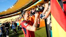 Spain's Jennifer Hermoso celebrates the victory over the Netherlands.