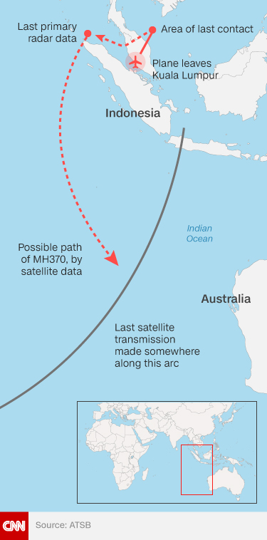 MH370 US Firm Prepares To Launch No Find No Fee Search CNN   Mh370 Flight Path Map Medium02 