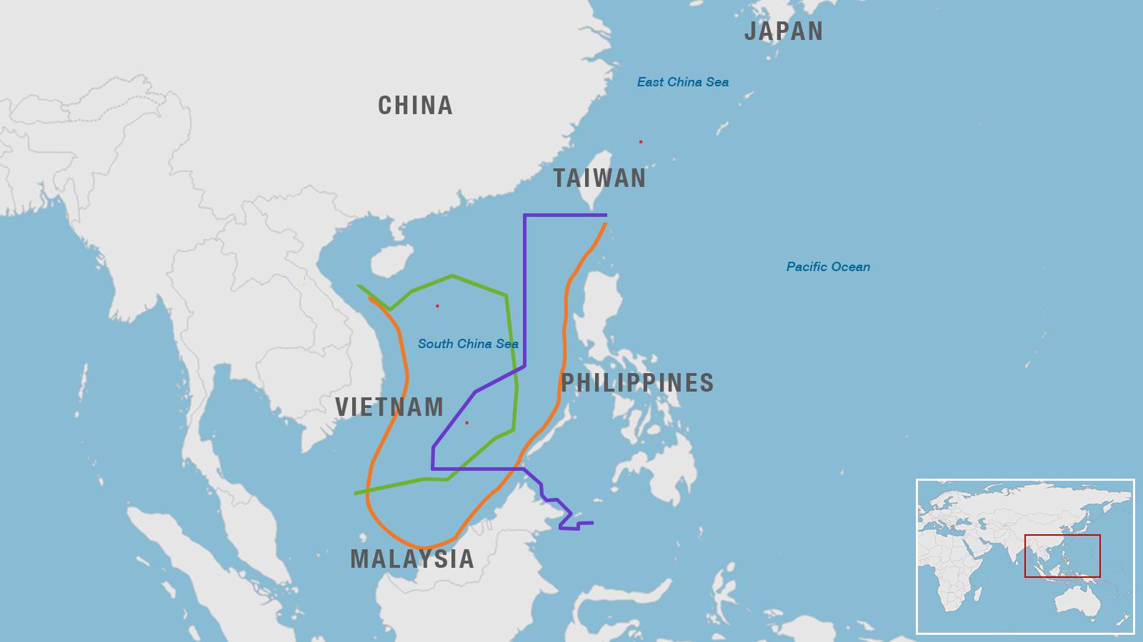 Map of South China Sea region