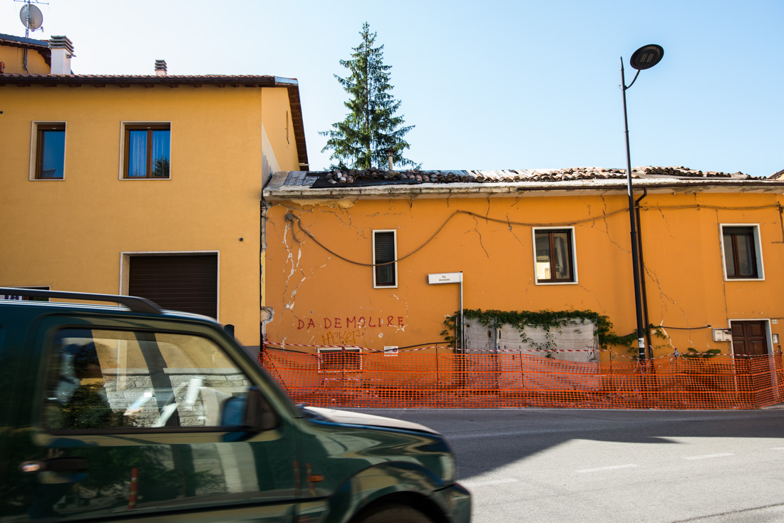 A building marked for demolition.