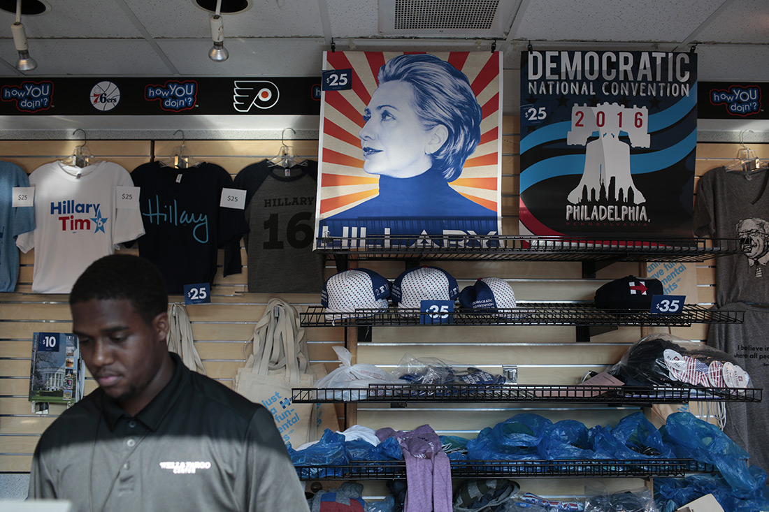 Merchandise at the Democratic National Convention in Philadelphia.