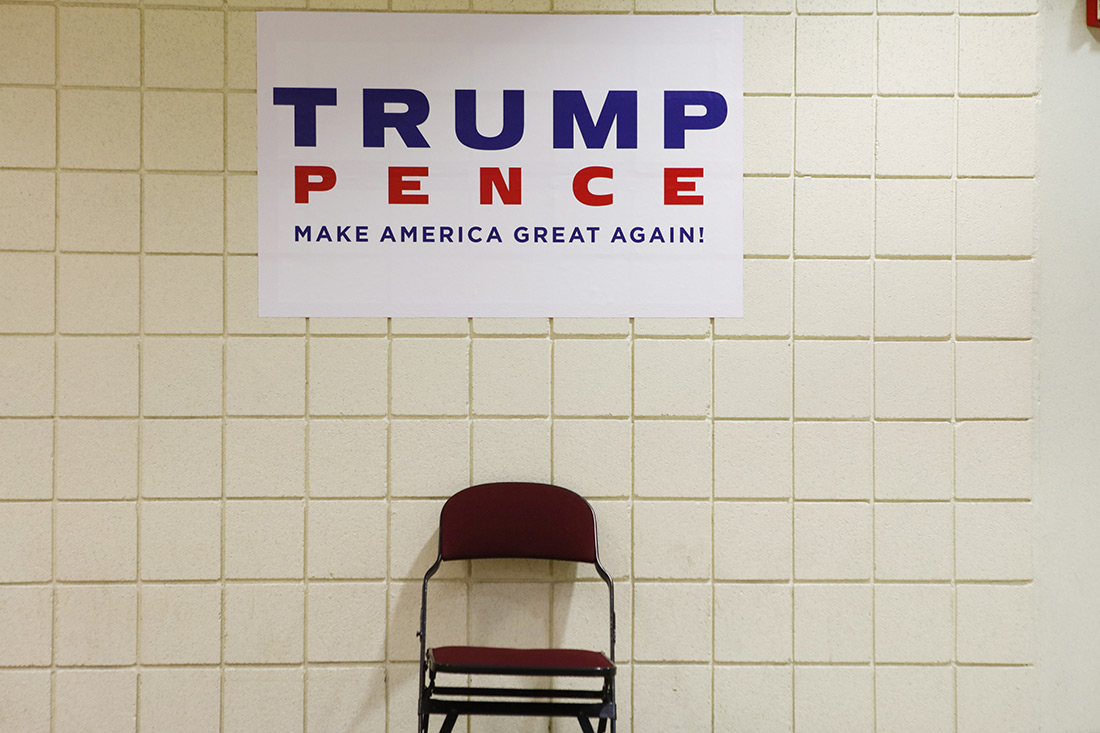 A Trump-Pence sign at the Republican convention.