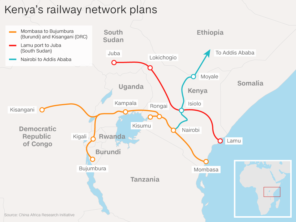 Africa Rail Map 1024 