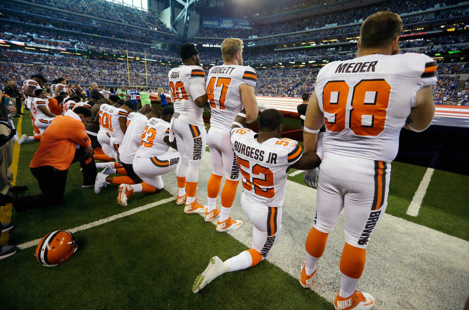 Chiefs' Marcus Peters raises fist, 4 Dolphins kneel during national anthem  – The Denver Post