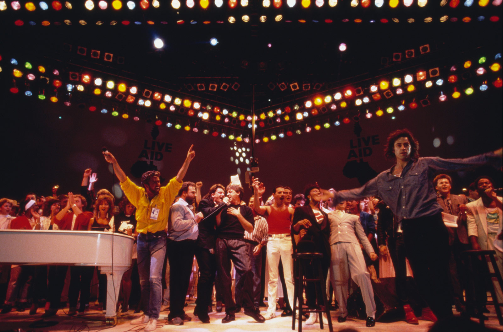 Singer Freddie Mercury of Queen performs during Live Aid at Wembley News  Photo - Getty Images