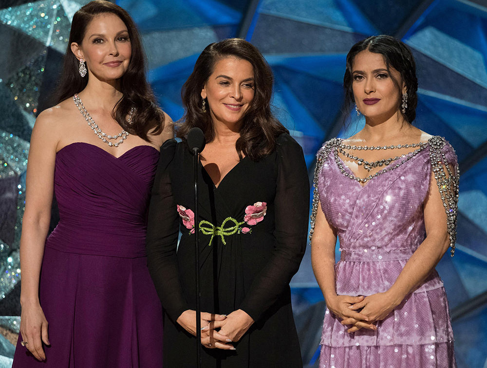 Ashley Judd, Salma Hayek and Annabella Sciorra took the stage on Oscar night to deliver a message to Hollywood and beyond.