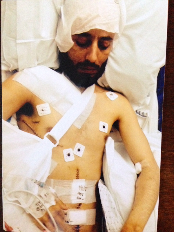 Oueslati recovering in the hospital after the shooting.