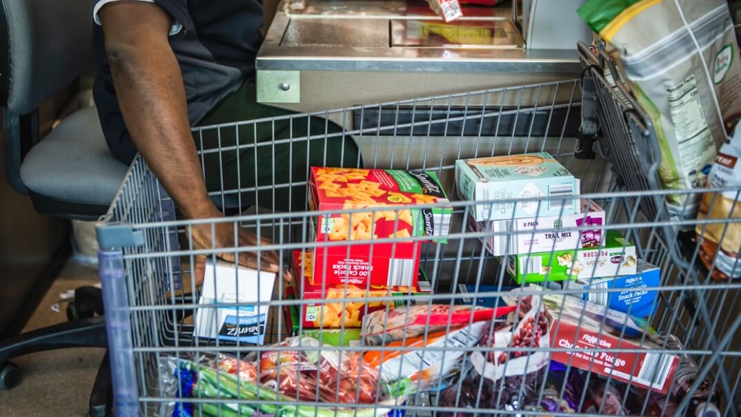 Aldi grocery discount cart shopping bag