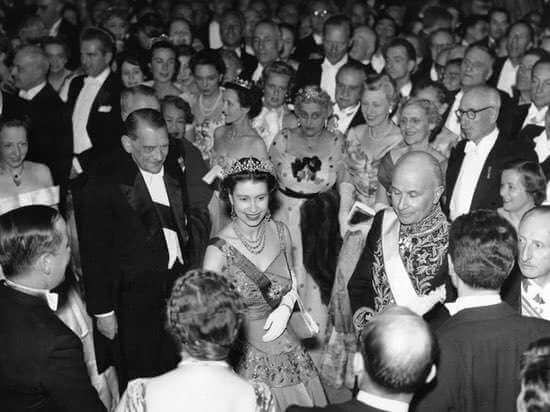 Dr. Kwame Nkrumah and Queen Elizabeth II dancing together at State Hou