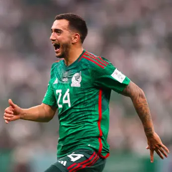 Luis Chavez of Mexico celebrates after scoring a goal
