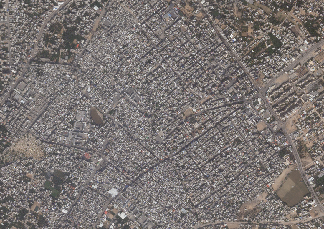 Satellite imagery of Jabalya from October 8, 2023.