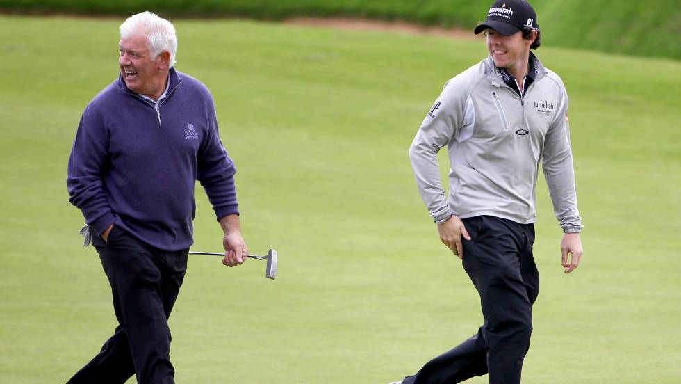 Rory McIlroy will partner his father Gerry (left) in the pro-am team competition which runs alongside the European Tour strokeplay event. 