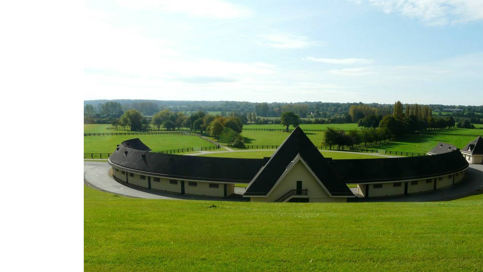 The Aga Khan stud farm is located in the green fields of Normandy in north-west France.