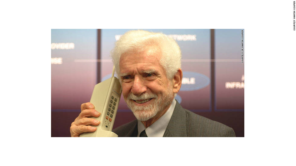 In 1973, Martin Cooper made history when he demonstrated a prototype of the first cell phone on the streets of New York.  Ten years later, Motorola released the phone to the public. The DynaTAC 8000X was the size of a brick, weighed more than 2 pounds and sold for $3,900.  