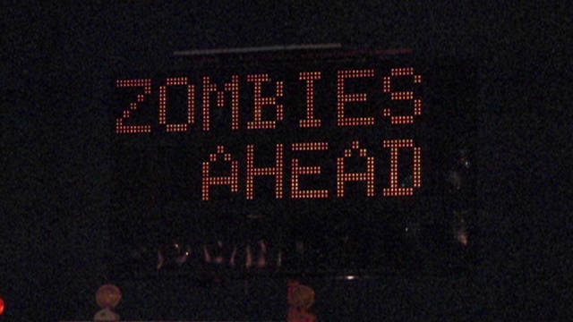 Road sign warns &#39;Zombies Ahead&#39;