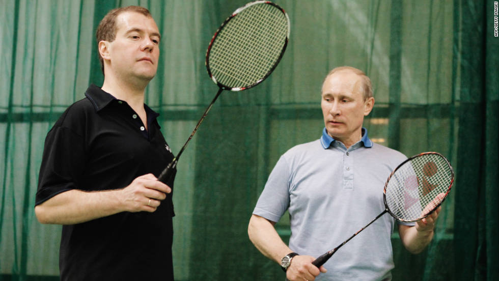 Russia&#39;s prime minister Vladimir Putin, right, has announced his intention to seek a return to the role held by his successor as president, Dmitry Medvedev, left. 