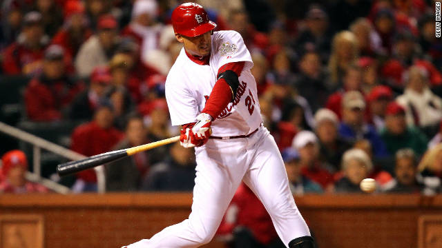 Allen Craig batted in the decisive run in St. Louis Cardinal&#39;s 3-2 win over Texas Rangers on Wednesday.