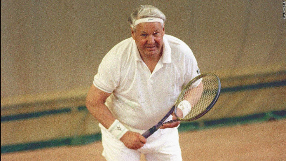 Chakvetadze&#39;s move from tennis into politics is not the first time the two worlds have mixed. Former Russian president Boris Yeltsin shows off his skills at the net in a match in 1991.