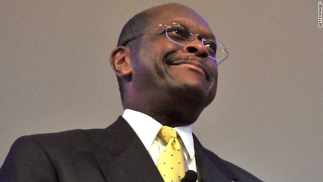 Presidential candidate Herman Cain speaks at the American Enterprise Institute Monday.