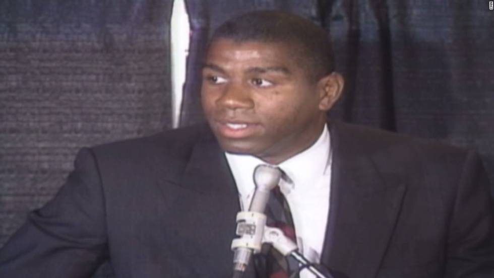 NBA legend &lt;a href=&quot;http://www.cnn.com/2013/06/20/us/magic-johnson-fast-facts/&quot;&gt;Earvin &quot;Magic&quot; Johnson&lt;/a&gt; called a press conference on November 7, 1991, to announce that he would be retiring from professional basketball after learning that he was HIV-positive.