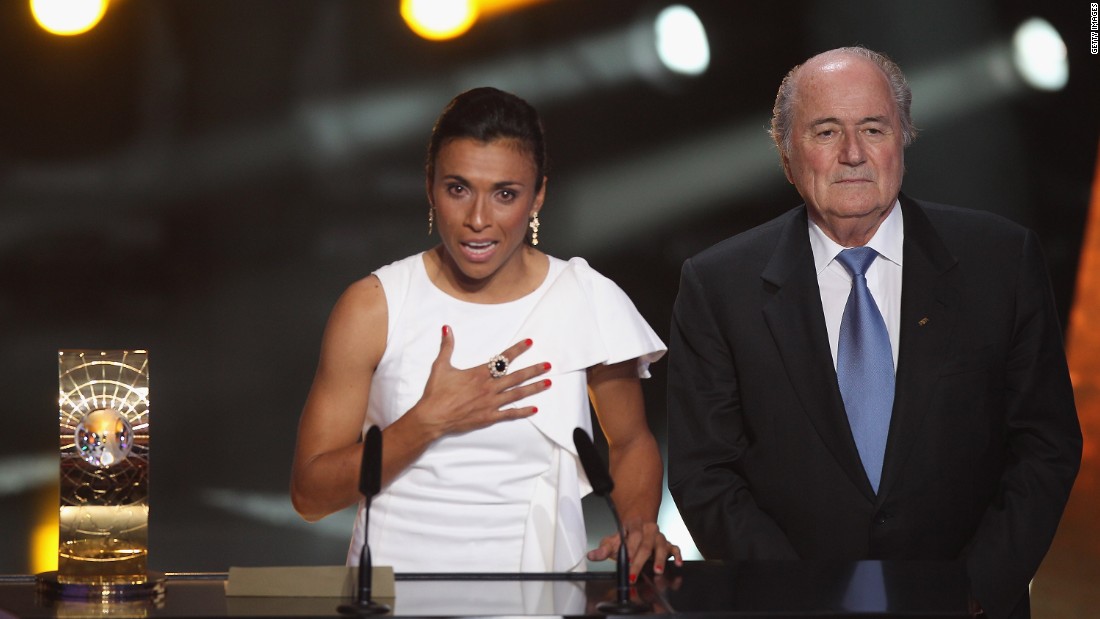 In 2004, Blatter -- seen here with Brazil star Marta -- angered female footballers with his suggestion for how the women&#39;s game could be made more appealing. &quot;They could, for example, have tighter shorts,&quot; said the Swiss. &quot;Let the women play in more feminine clothes like they do in volleyball.&quot;