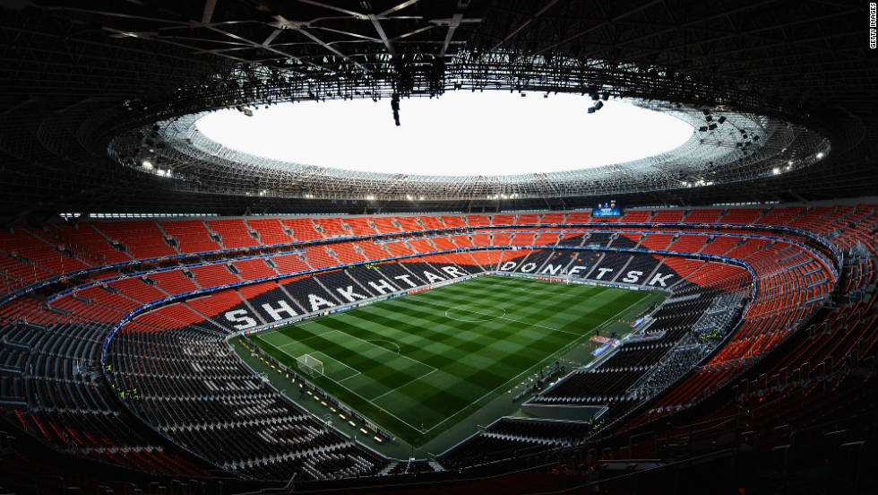 The Donbass Arena in Donetsk is home to Ukrainian champions and 2009 UEFA Cup winners Shakhtar Donetsk. Opened in August 2009, the stadium will host a semifinal, quarterfinal and Group D matches.