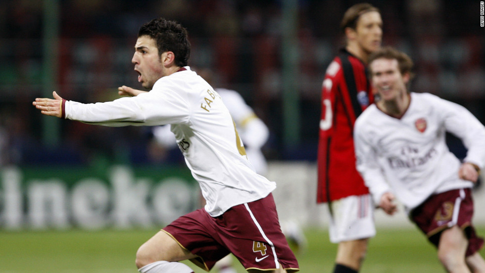 Arsenal eliminated AC Milan at the last 16 stage of the 2007/08 competition, goals from Emmanuel Adebayor and Cesc Fabregas handing Arsene Wenger&#39;s team a crucial 2-0 second-leg victory at the San Siro.