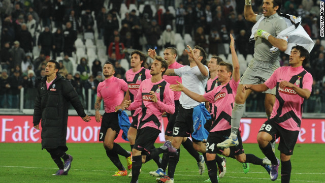 Juventus players were delighted to win tbe Piedmont derby against Novara.